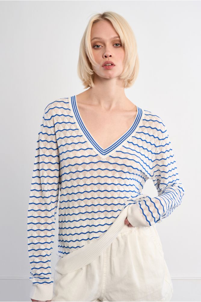 Jersey de mujer de manga larga, con estampado.