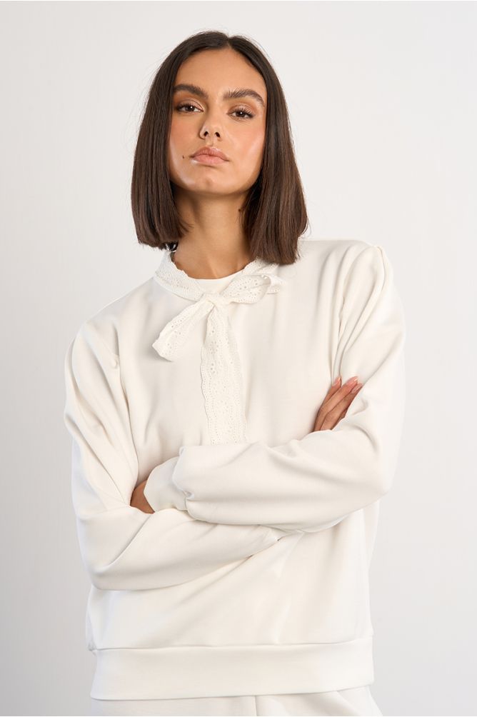 Sweat-shirt décontracté avec col nouable