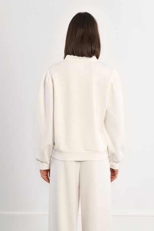Casual sweatshirt with knotted collar