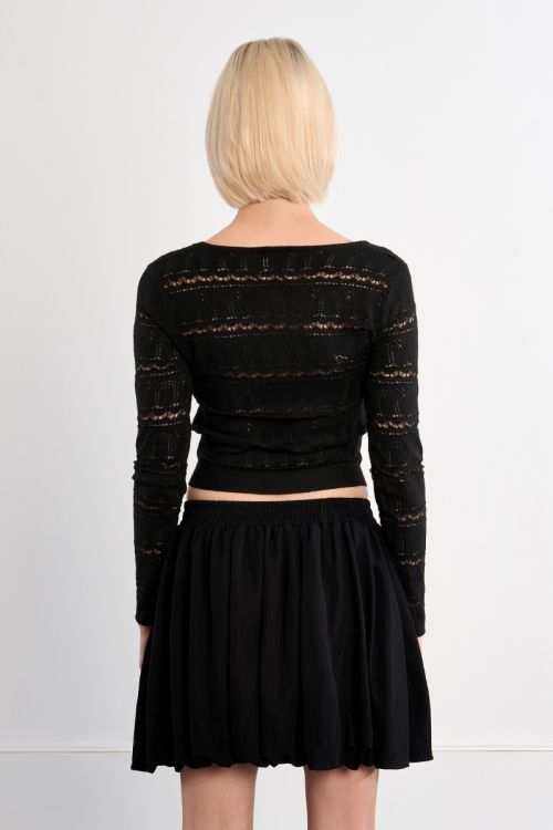 Maille en crochet col carré