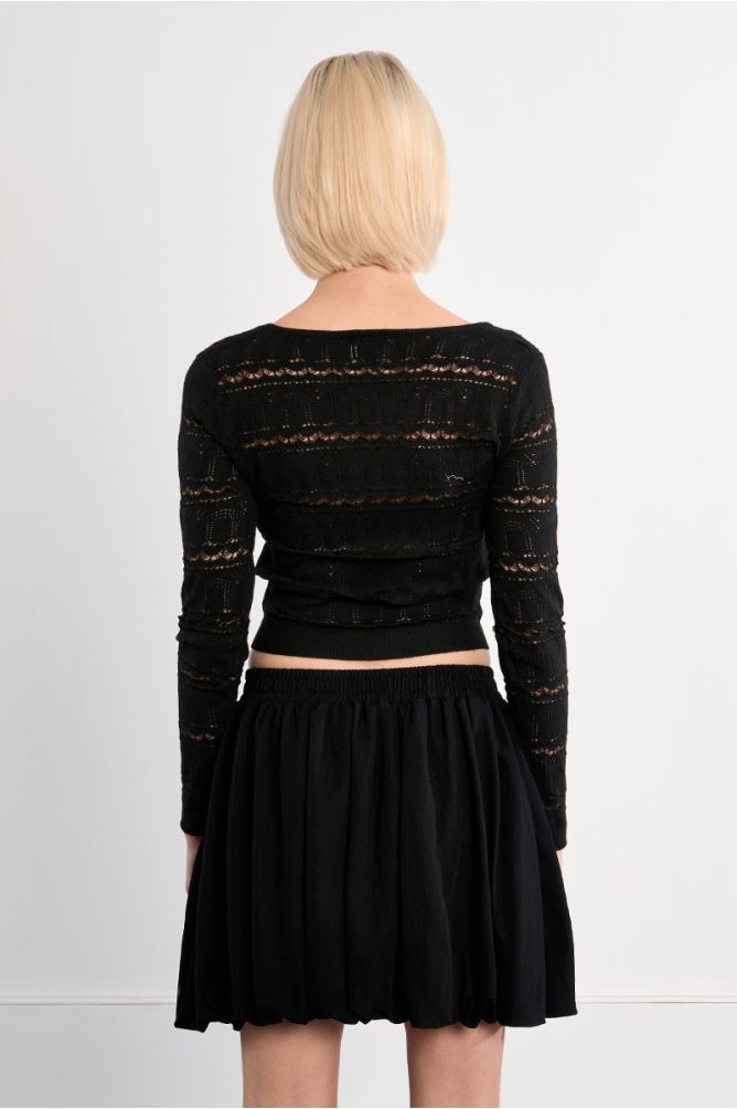 Maille en crochet col carré