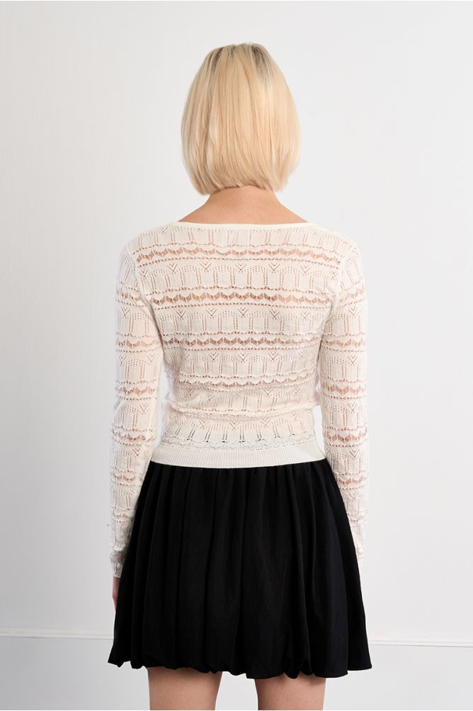 Maille en crochet col carré