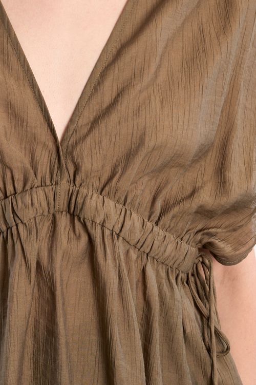 Flowing top with drawstrings