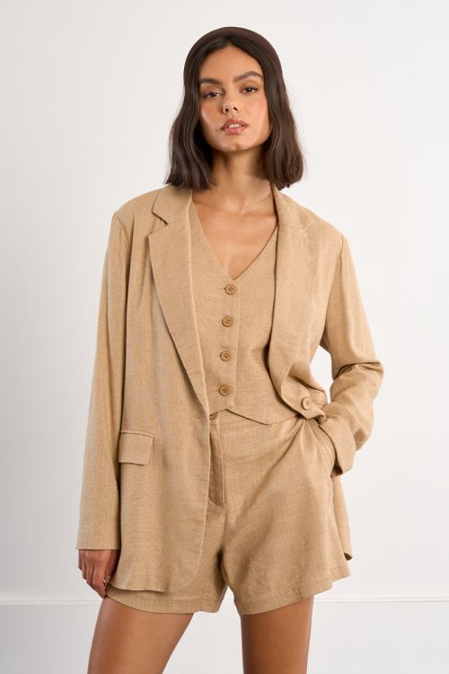 Blazer droit en lin