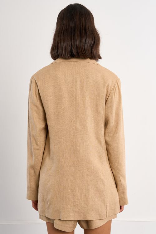 Straight linen blazer