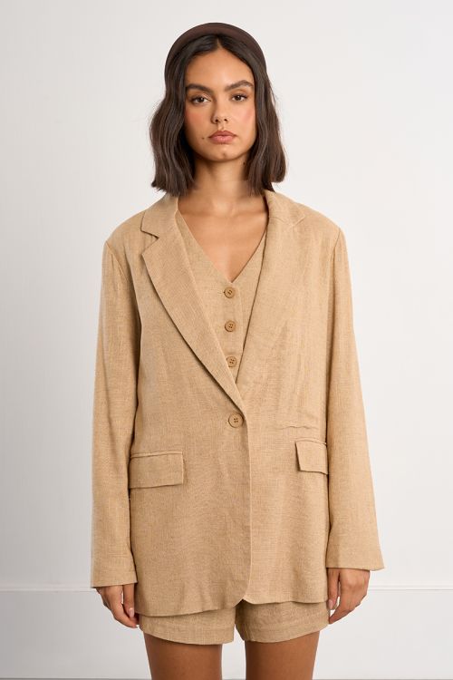 Blazer droit en lin