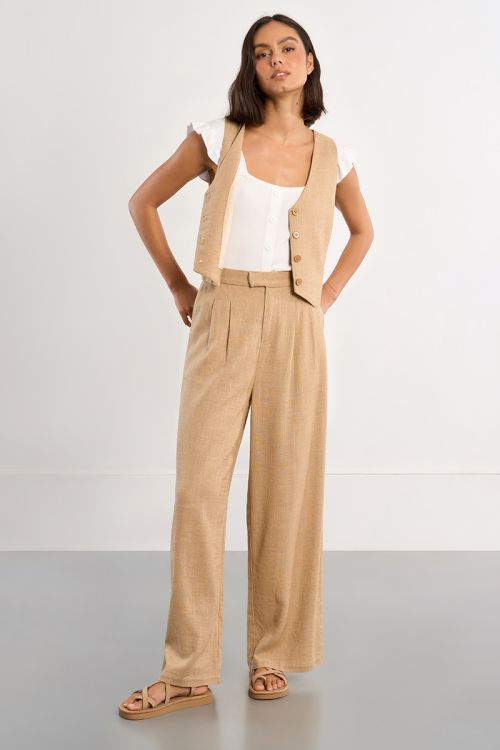 Wide linen trousers