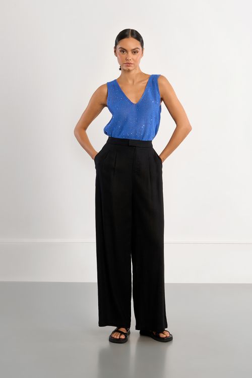 Wide linen trousers