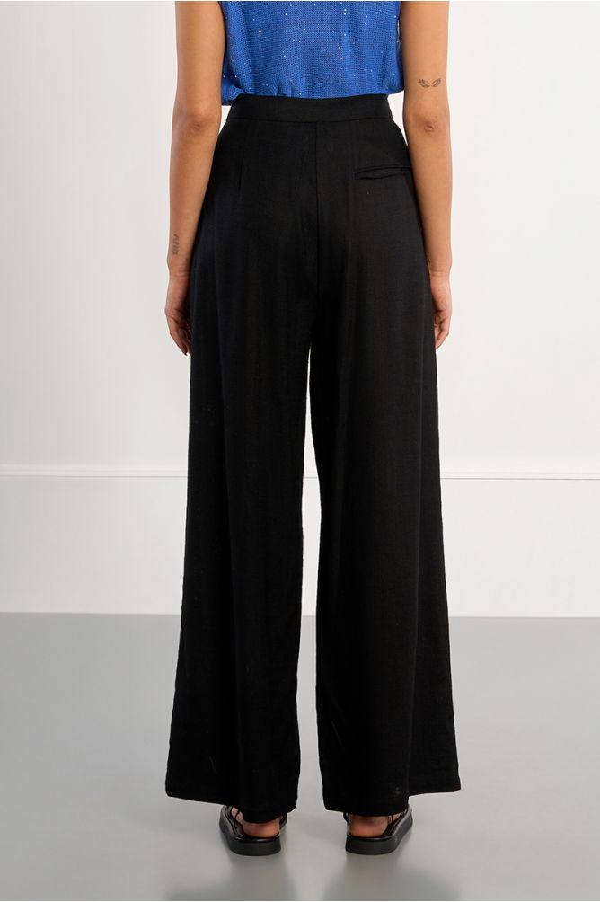 Pantalon large en lin