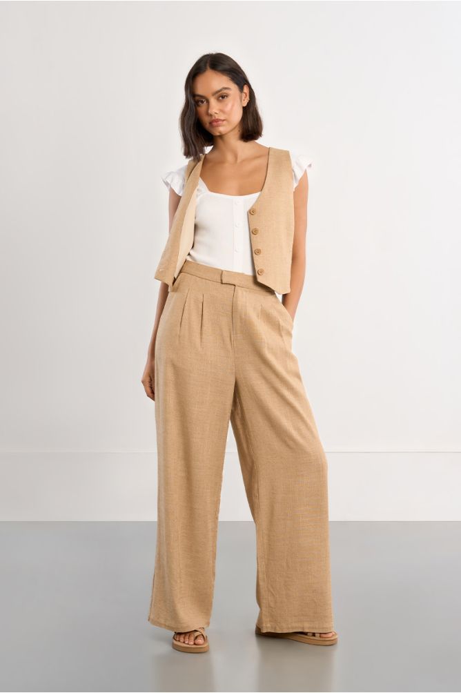 Wide linen trousers
