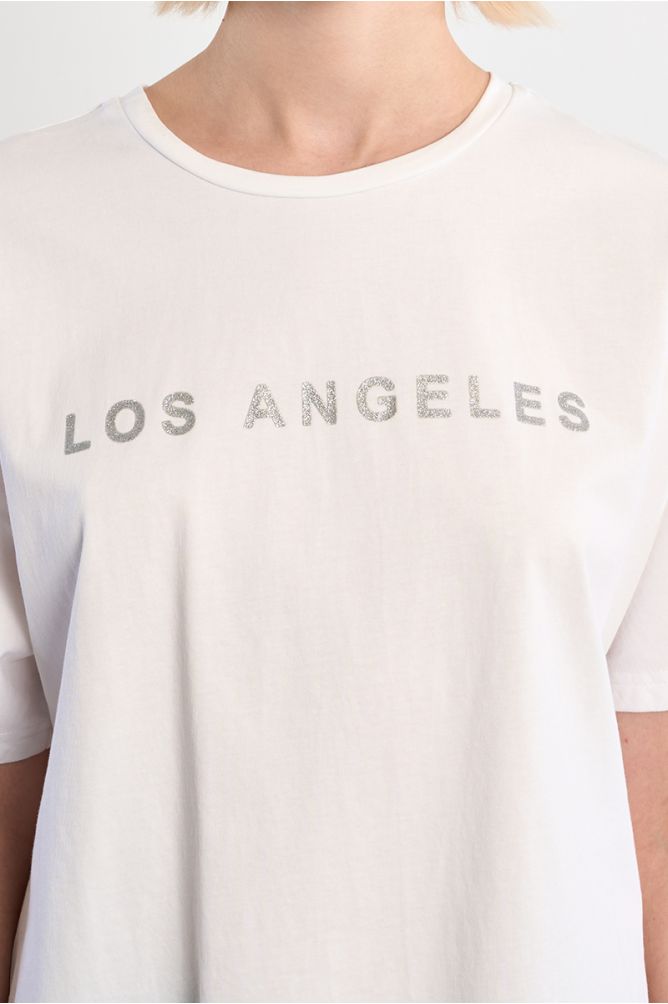 "Oversized cotton T-shirt ""Los Angeles"""