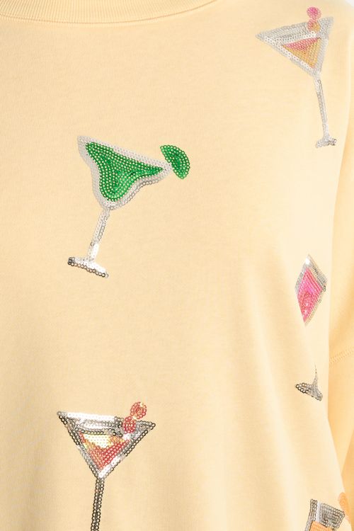Oversized sweatshirt in yellow cotton