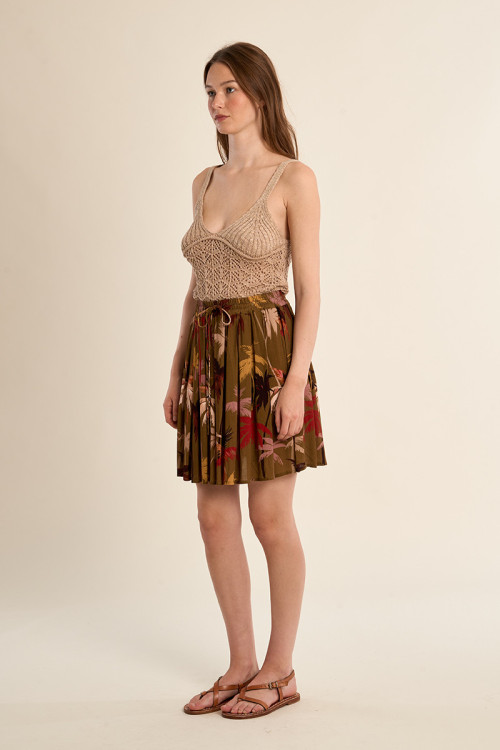 Short skater skirt, printed