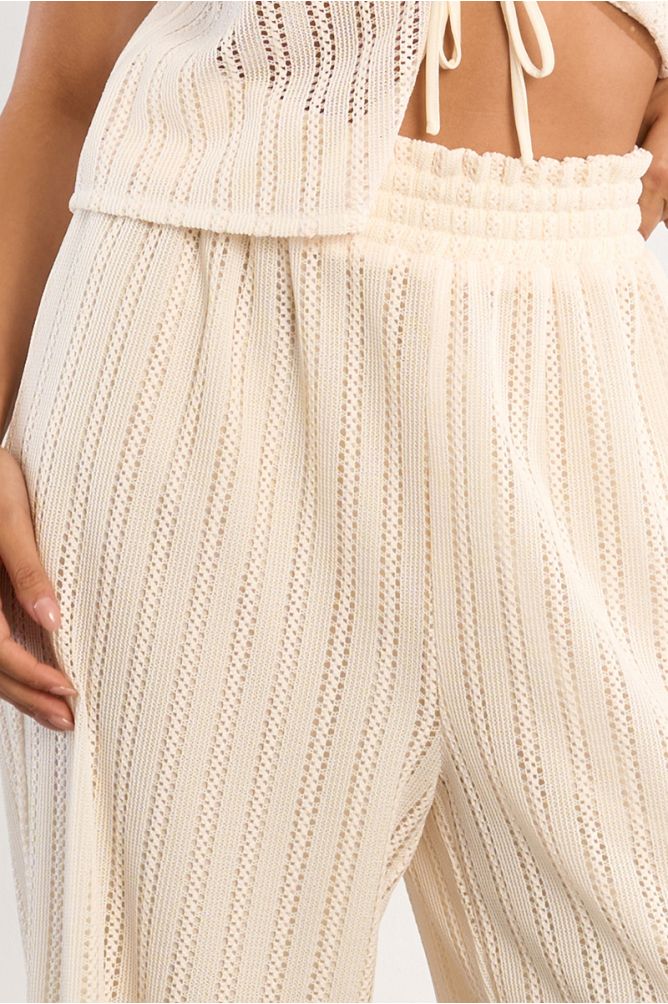 Pantalon large ajouré