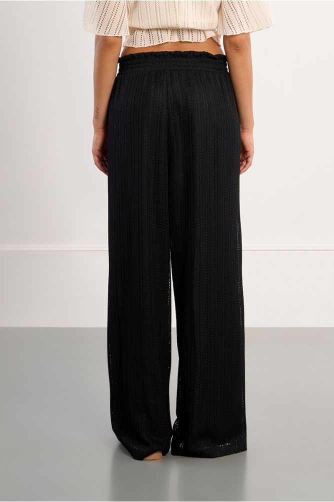 Pantalon large ajouré