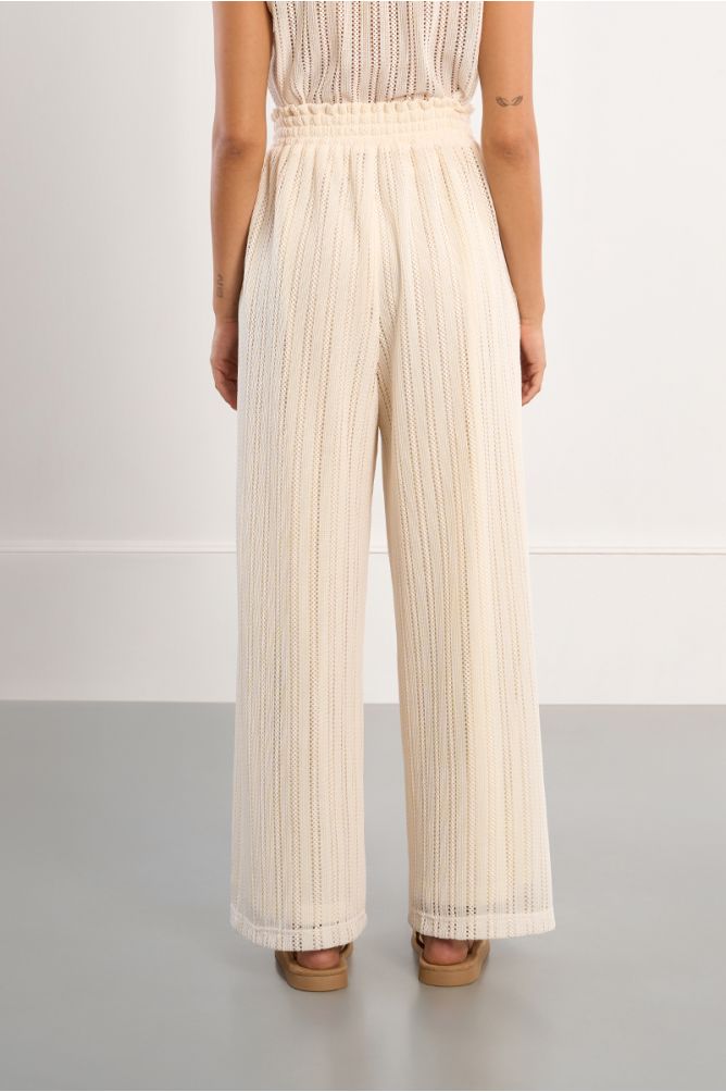 Wide pants with perforation