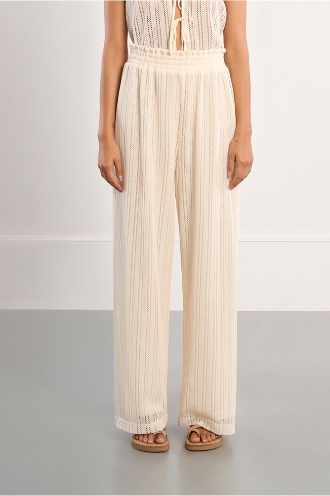 Wide pants with perforation