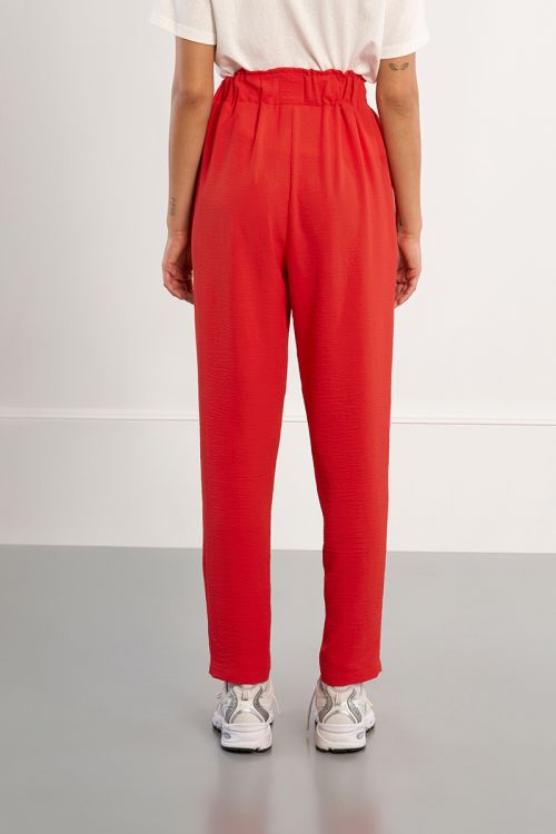 Pantalón de mujer tobillero, con lazada.