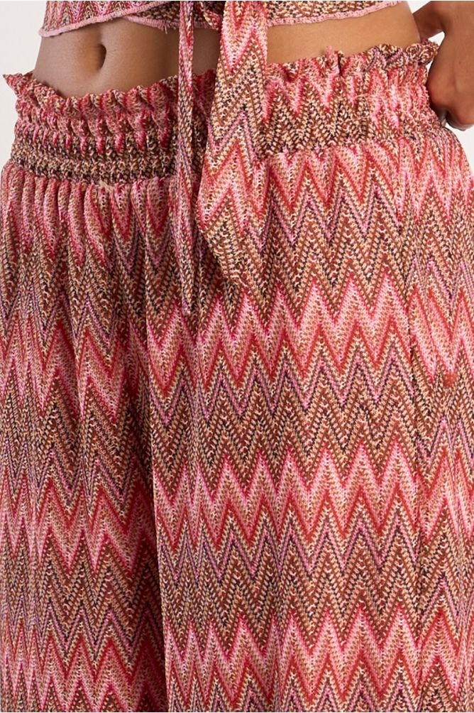 Pantalon large à imprimé graphique