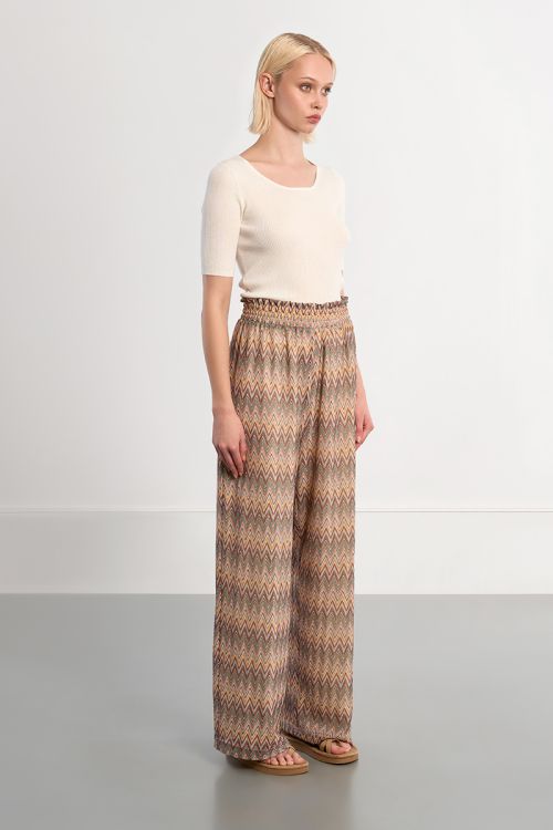 Pantalon large à imprimé graphique