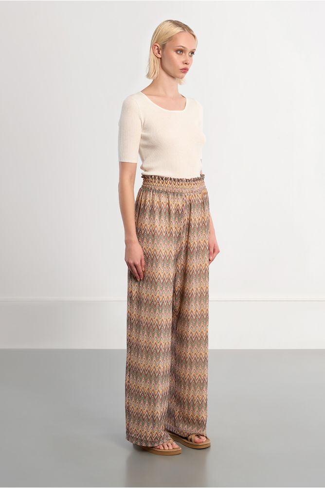 Pantalon large à imprimé graphique