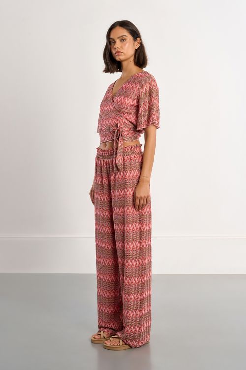Wide leg trousers with graphic print
