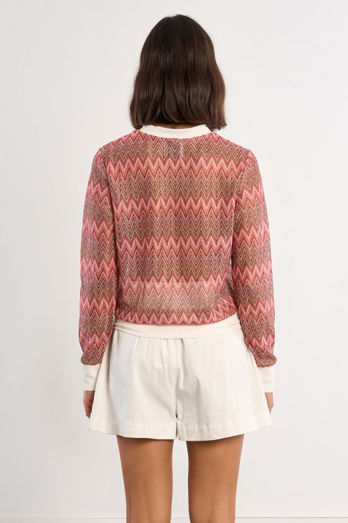 Jersey de mujer de manga larga, estampado multicolor.