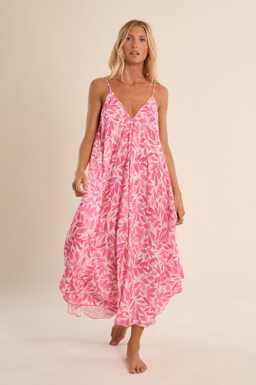 Longue robe fluide, imprimée