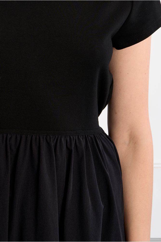 Nylon mini dress, drawstring