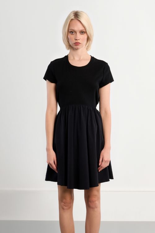 Nylon mini dress, drawstring