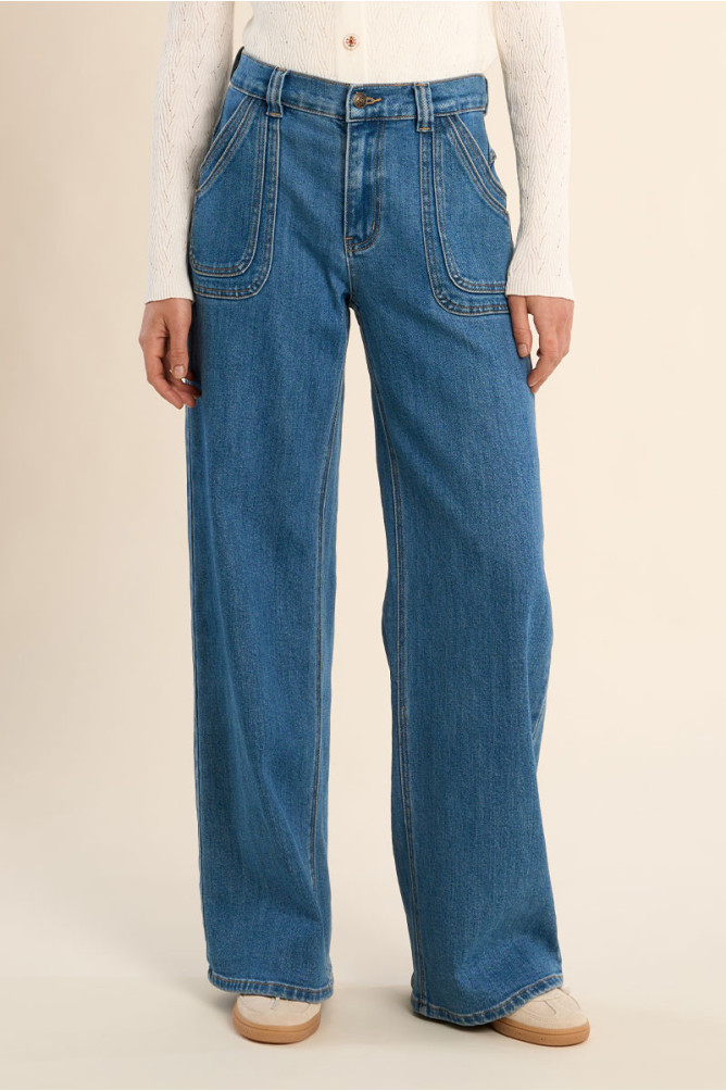 Jean large, taille haute