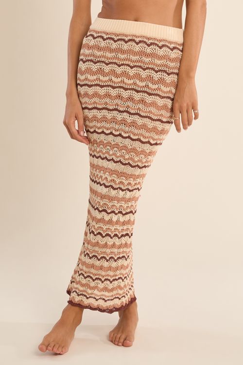 Long crochet skirt, sailor shirt