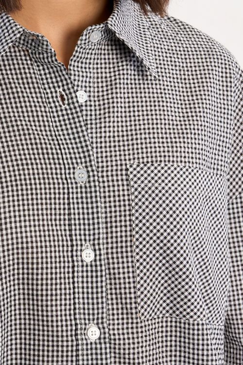 Camisa de mujer de manga larga, estampado vichy.