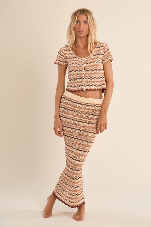 Crochet cardigan, sailor shirt