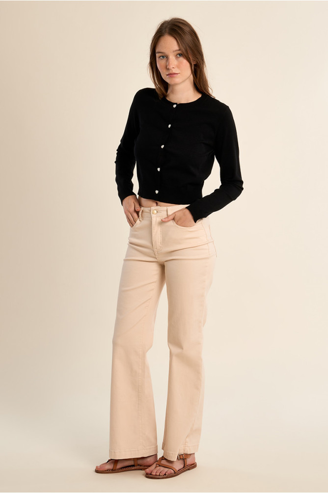 Pantalón de mujer largo, perneras rectas.