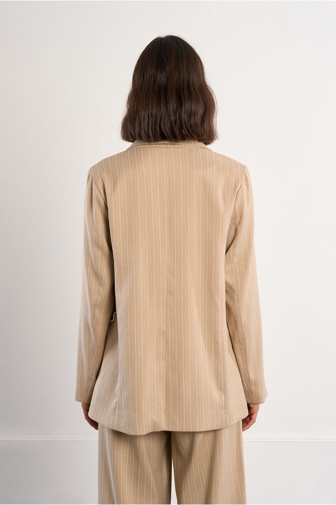 Striped straight blazer