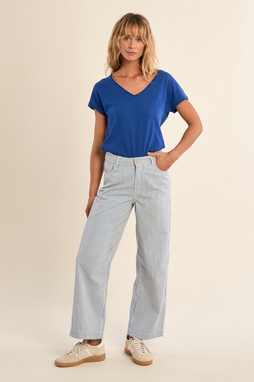 Pantalon droit rayé
