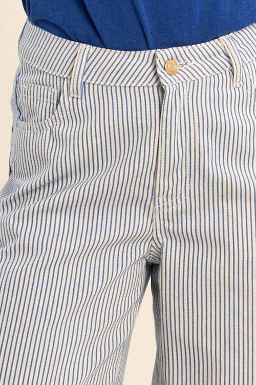 Pantalón de mujer tobillero, estampado rayas.