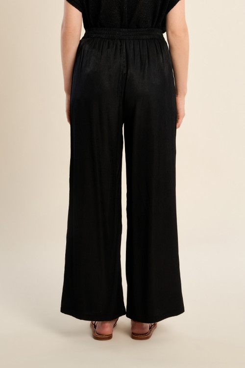 Wide pants, satin effect