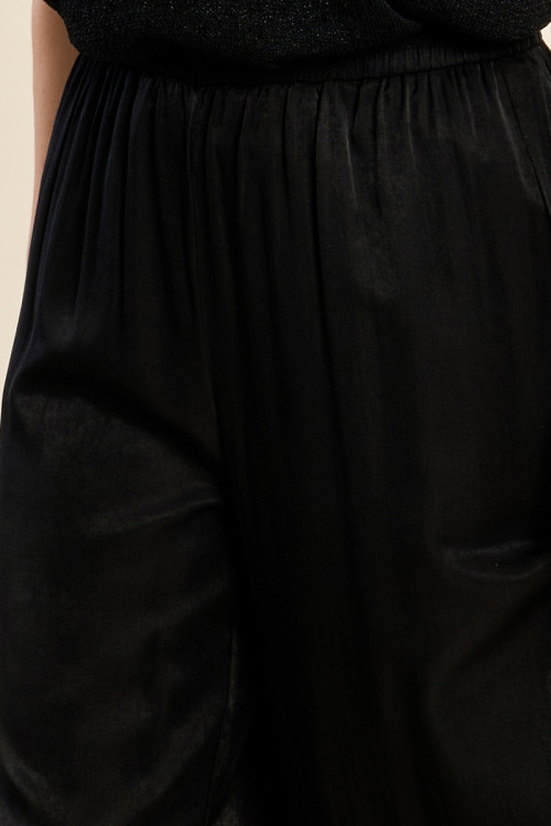 Pantalon large, effet satiné