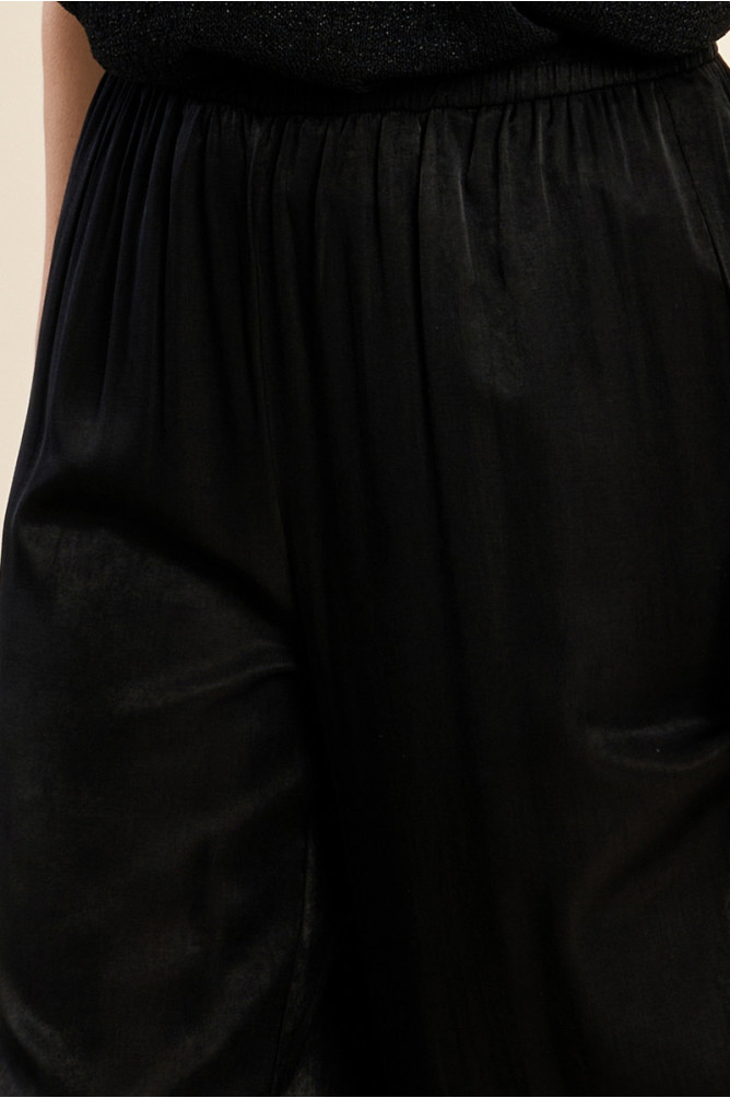 Pantalon large, effet satiné