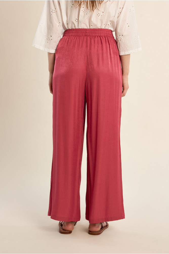 Wide pants, satin effect