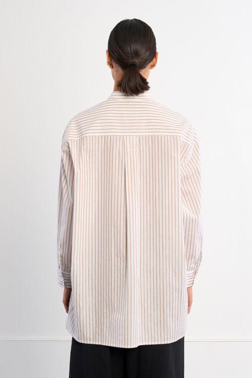 Camisa de mujer de manga larga, estampado de rayas.