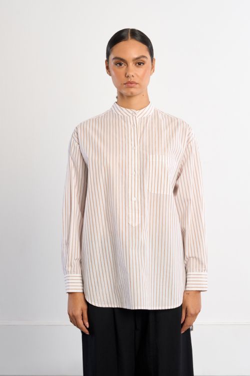 Chemise col Mao en coton