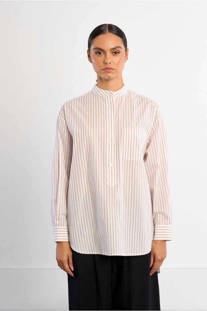 Chemise col Mao en coton
