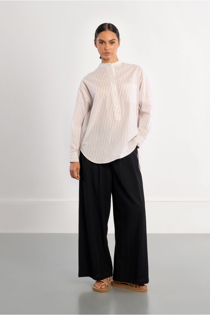 Chemise col Mao en coton