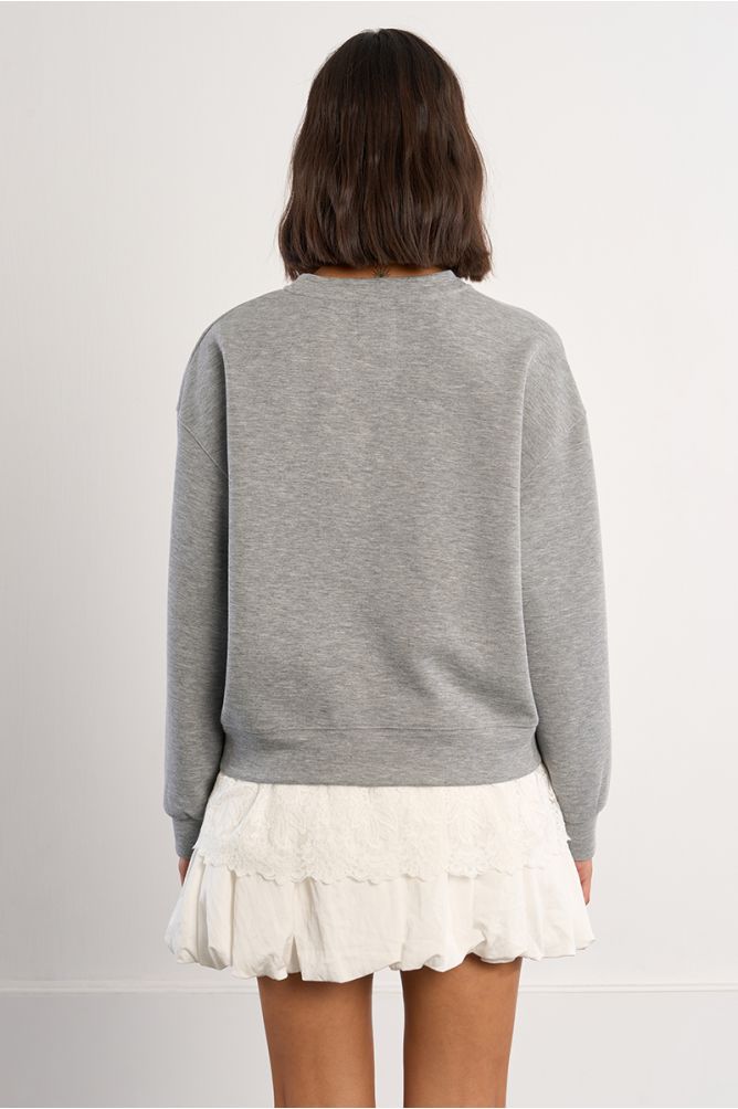 Sudadera de mujer de manga larga, con detalle de encaje.