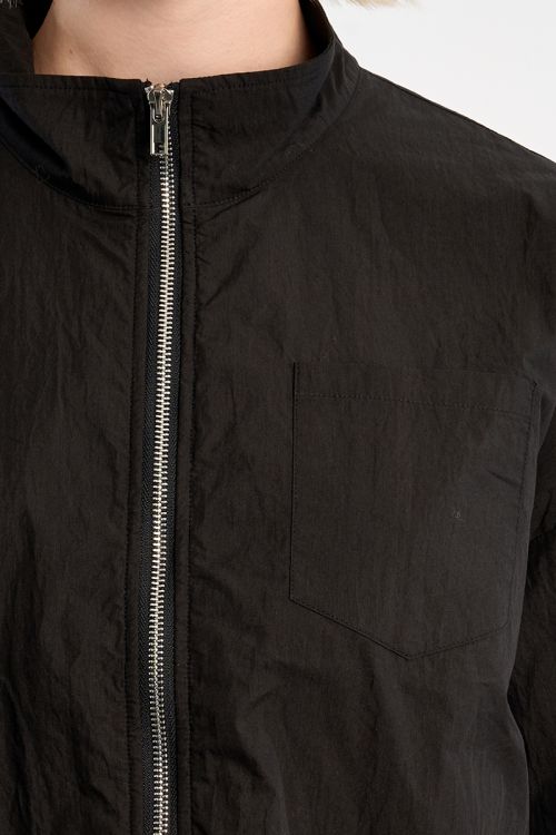Sporty nylon jacket, lace detail