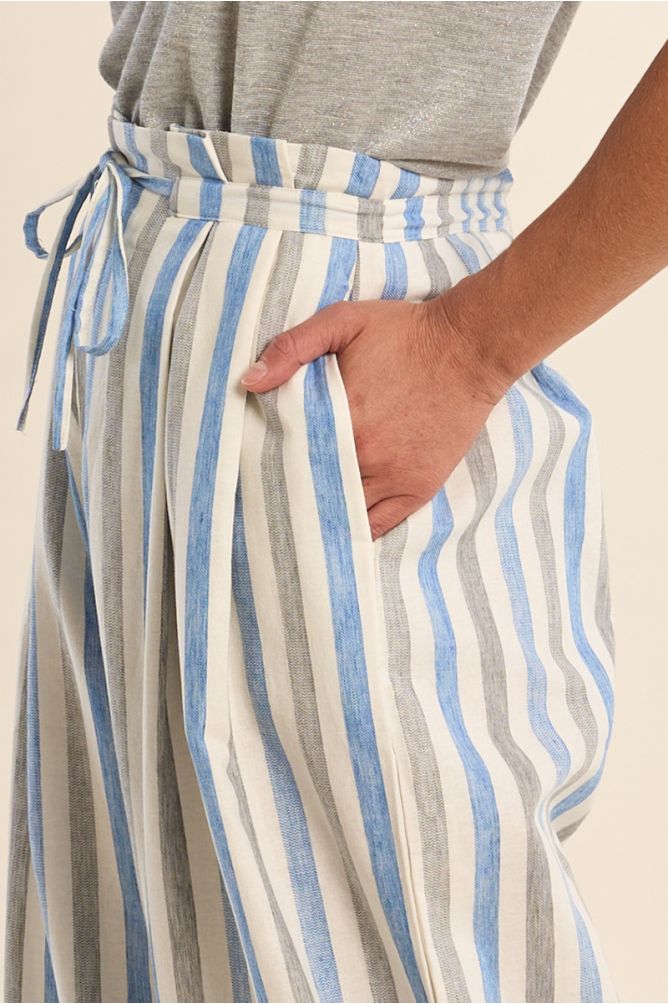 Pantalon large, rayé