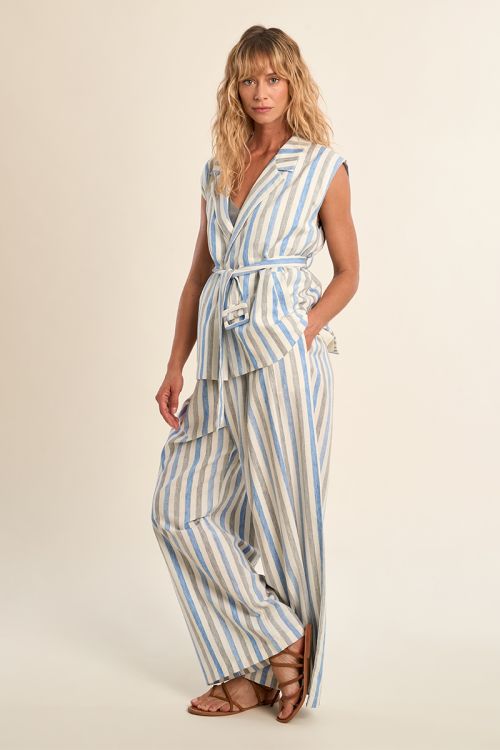 Wide pants, striped